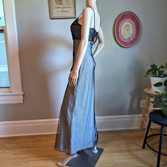 Vintage 90s Papell Boutique Gown Pageant Prom Dress Beaded Whimsygoth Size 6 - Picture 12 of 16